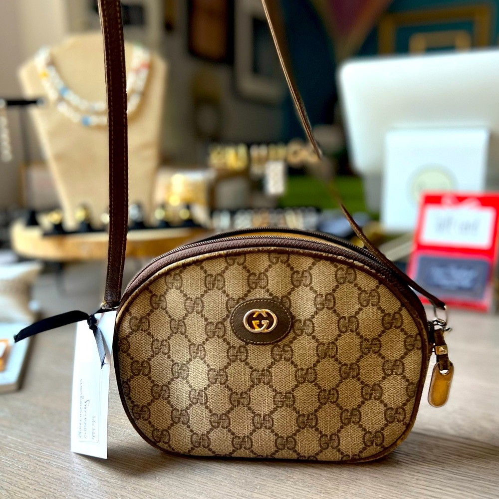 Gucci monogram crossbody.